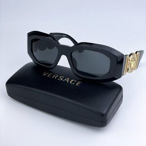 NEW Versace VE4425U MAXI MEDUSA BIGGIE GB1/87 Black Gray Unisex Sunglasses